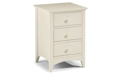 Cameo 3 Drawer Bedside in Stone White -0