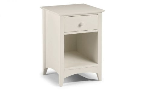 Cameo 1 Drawer Bedside in Stone White -0