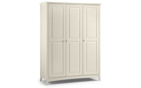 Cameo 3 Door Wardrobe in Stone White -4079