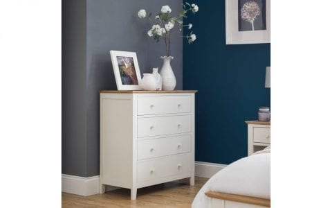 Salerno Cream and Oak 4 Drawer Chest -0
