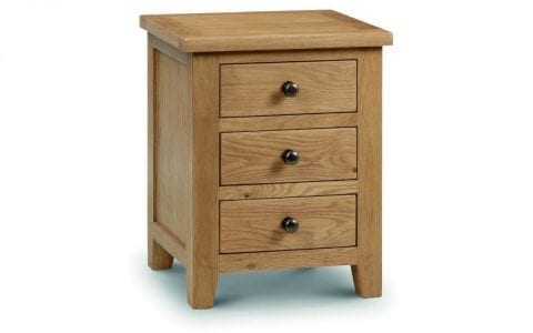 Lola Oak 3 Drawer Bedside -0