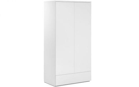 Monaco 2 Door 1 Drawer White Gloss Wardrobe -0