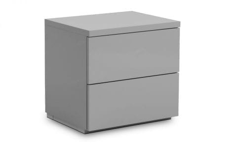Monaco 2 Drawer Bedside Grey Gloss -0