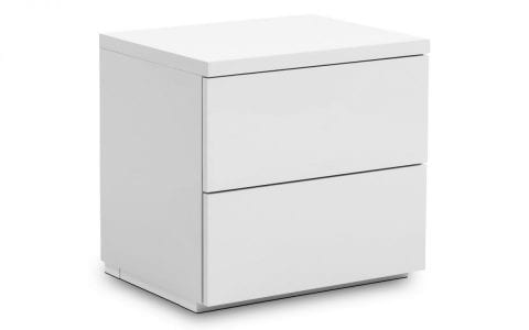 Monaco 2 Drawer Bedside in White Gloss -0