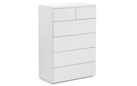 Monaco 4+2 Drawer Chest in White Gloss -0