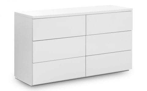 Monaco 6 Drawer Chest in White Gloss -0