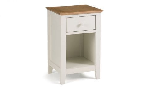 Salerno Cream and Oak 1 Drawer Bedside -0