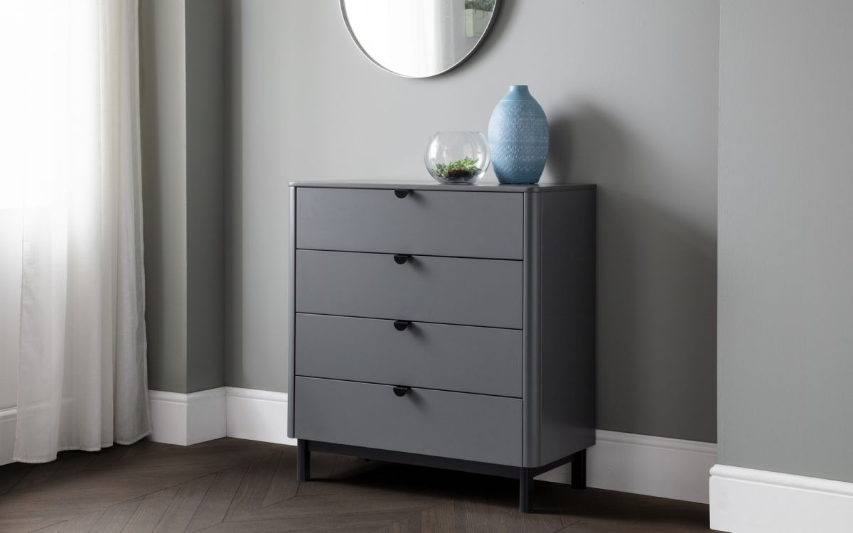 Charlotte 4 Drawer Chest in Storm Grey