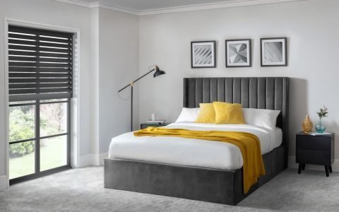 Soprano Scalloped Ottoman Bedstead in Grey