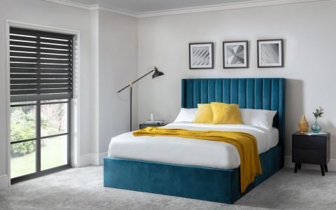 Soprano Scalloped Ottoman Bedstead in Teal