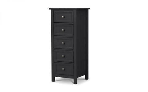 Penzance 5 Drawer Tall Chest- Charcoal Grey