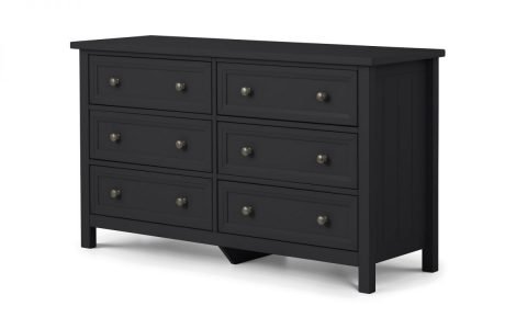 Penzance 6 Drawer Chest- Charcoal Grey