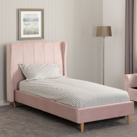 Amelia Fabric Bedframe in Plush Pink 3'0