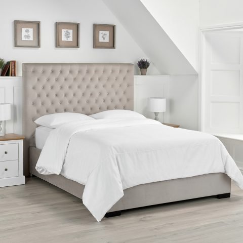 Middleton Bedframe- Beige Velvet