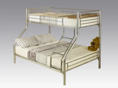 Metal Bunk Bed - 4'6 and 3'0 on Top