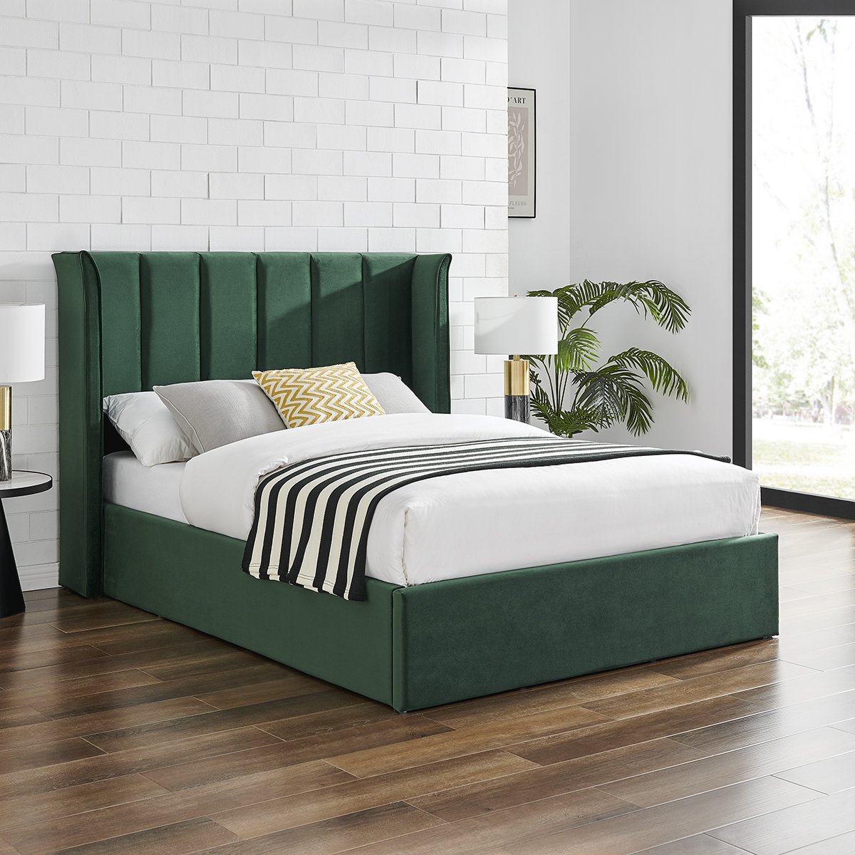 Polly Ottoman Bedframe - Green