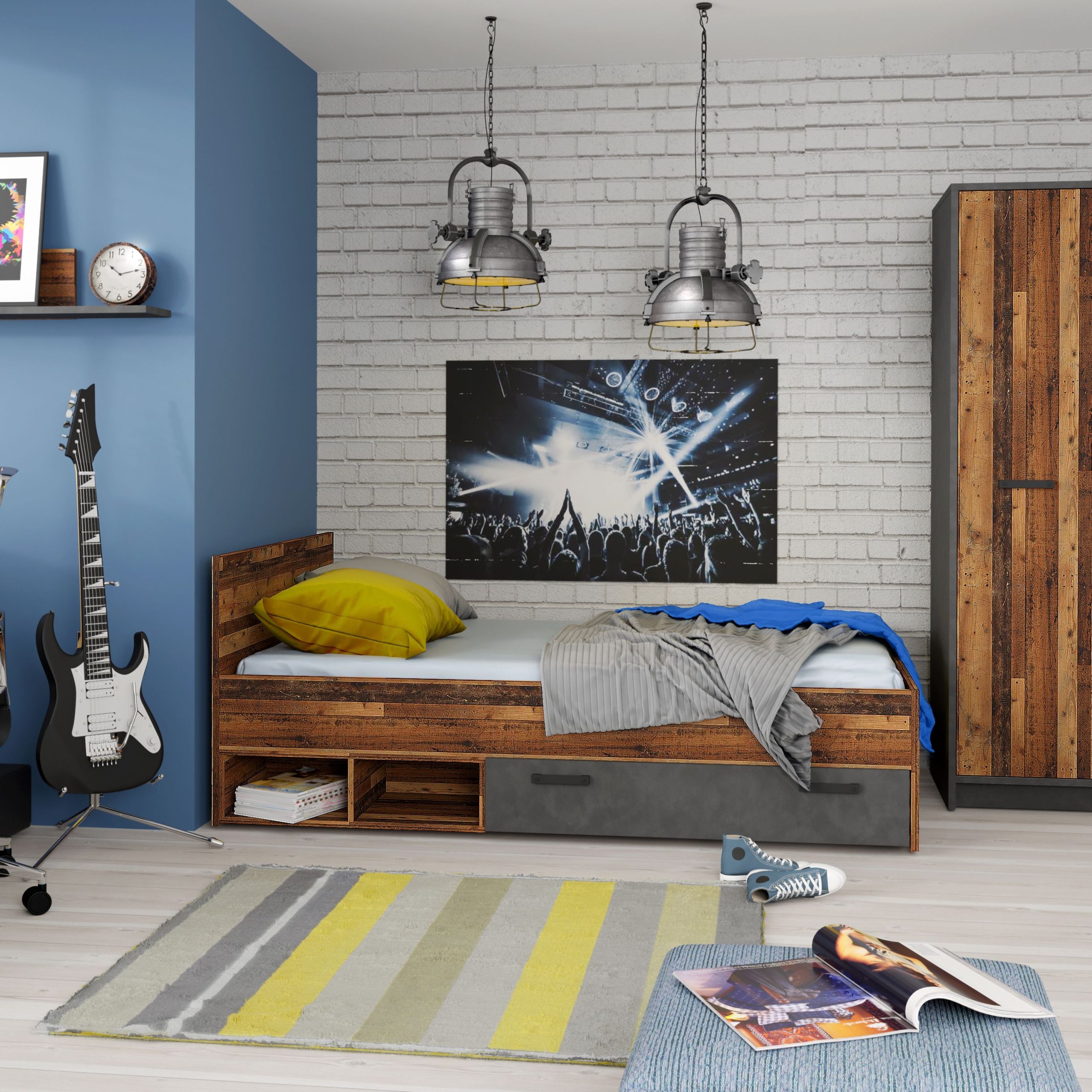 brooke rustic bed frame