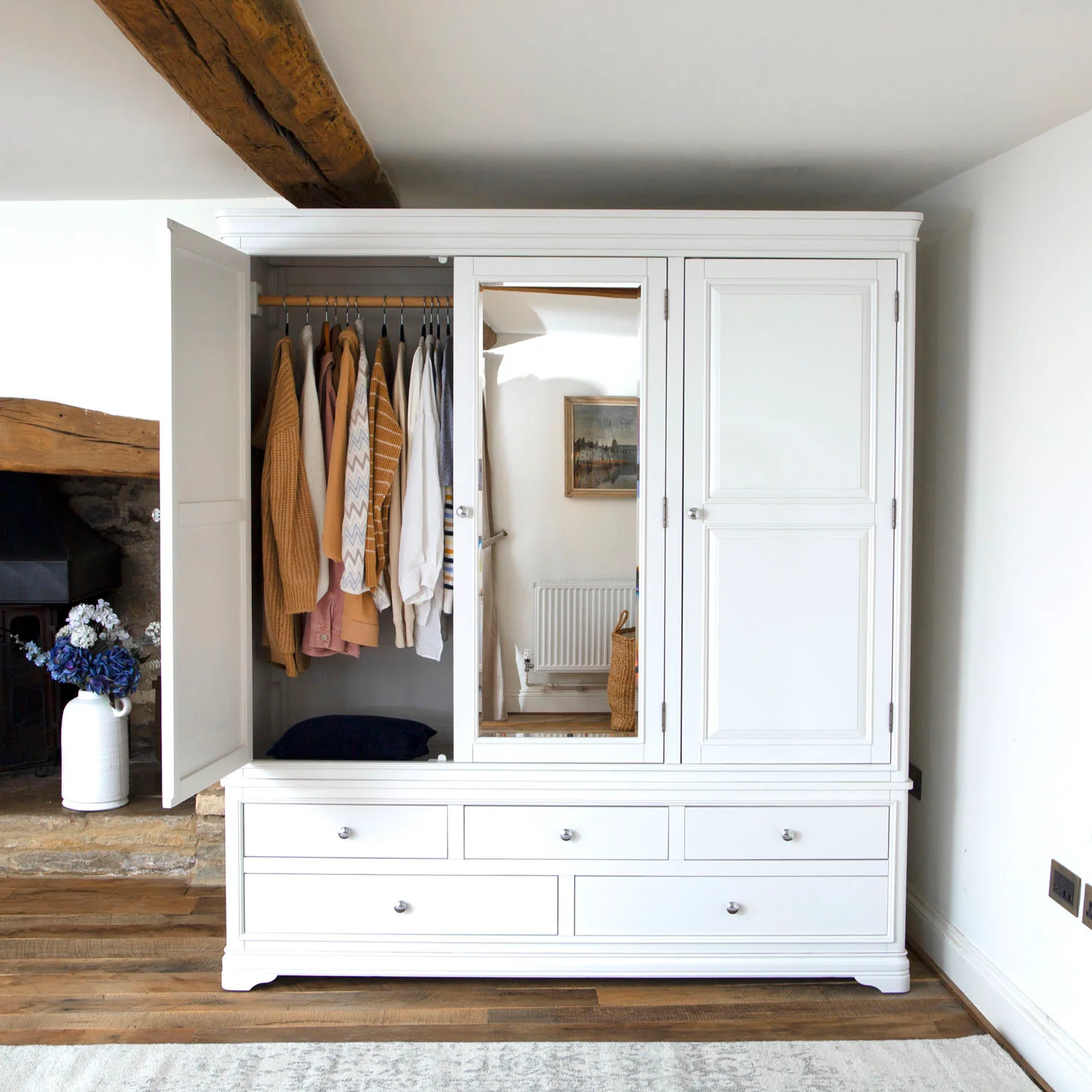 Somerton 3 door wardrobe white