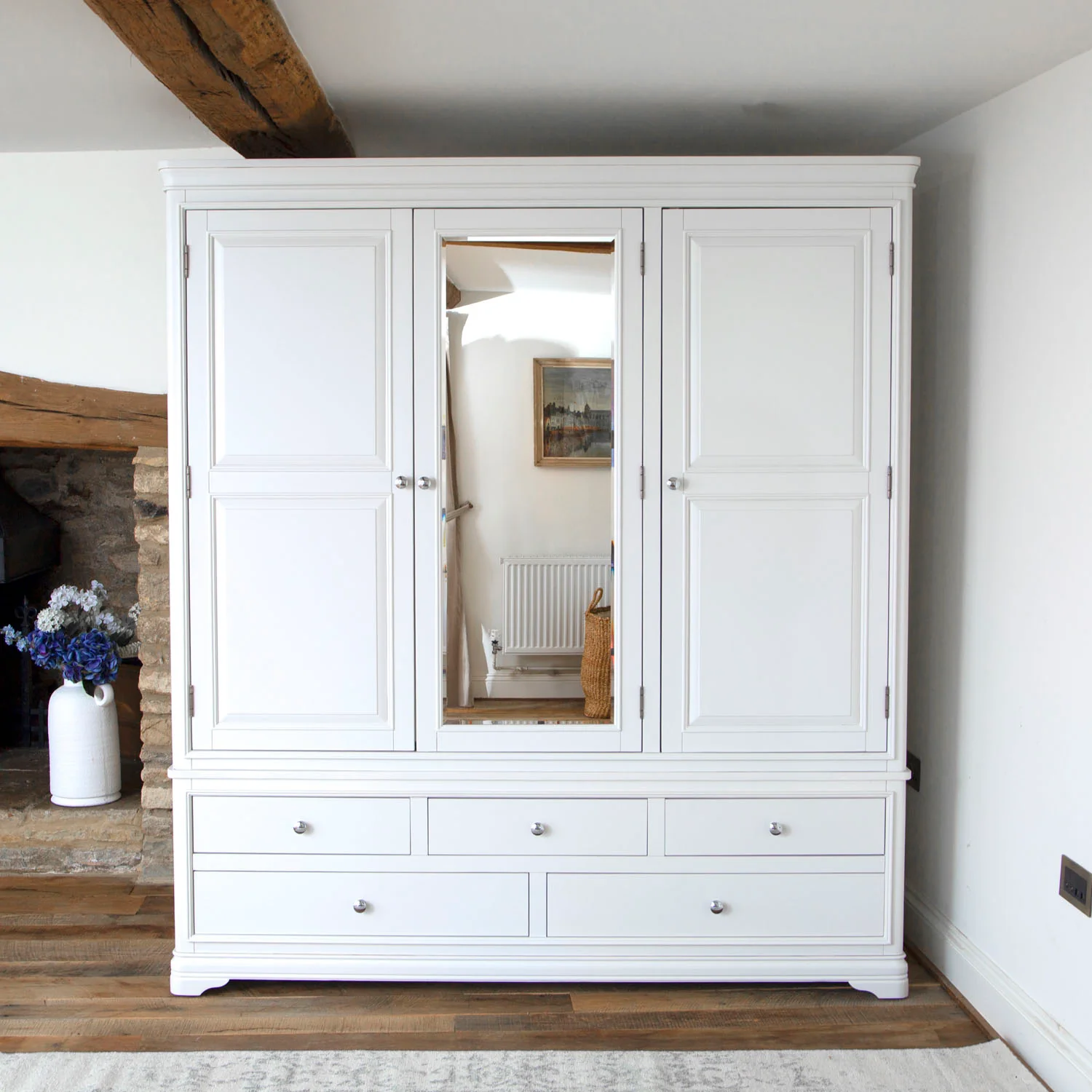 Somerton 3 door wardrobe white
