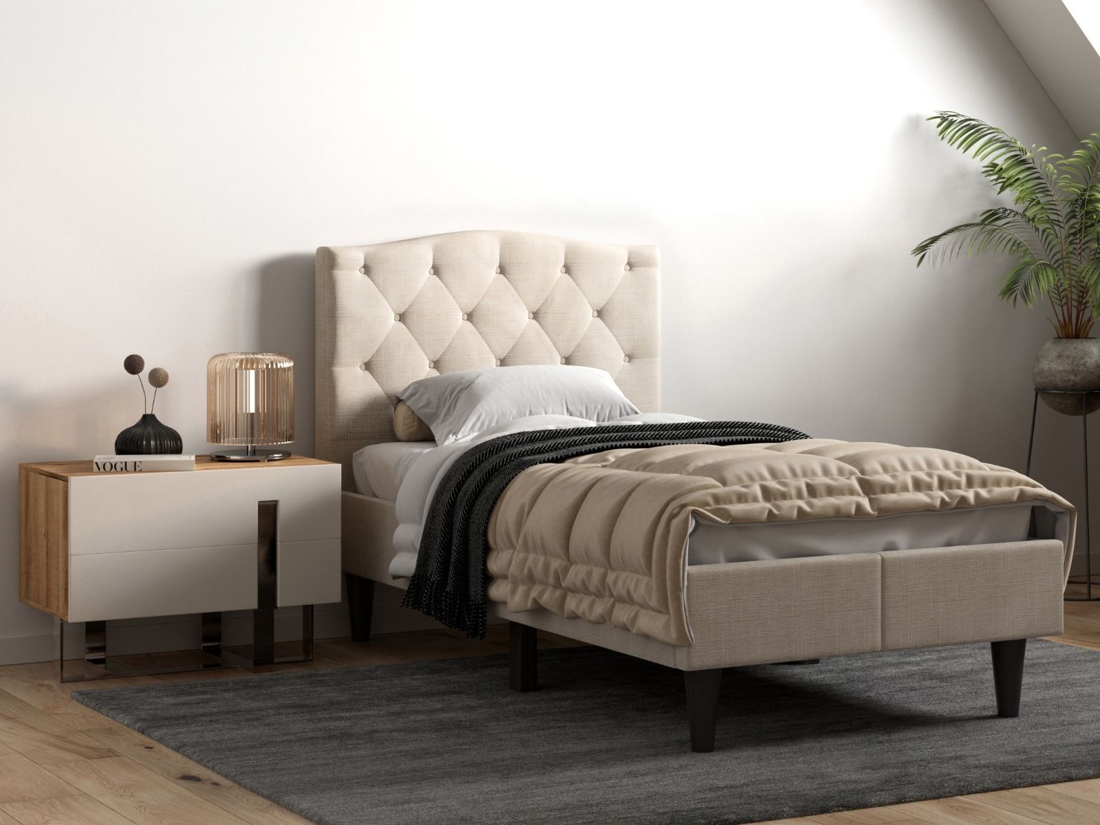 Barb 3'0 Stylish Fabric Bedframe