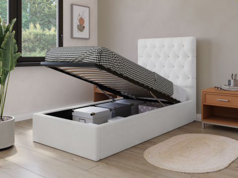 3'0 Single Cream Ottoman