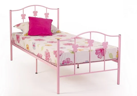 Butterfly Pink Single Metal Bed