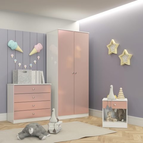 Denver Pink Bedroom Furniture Set