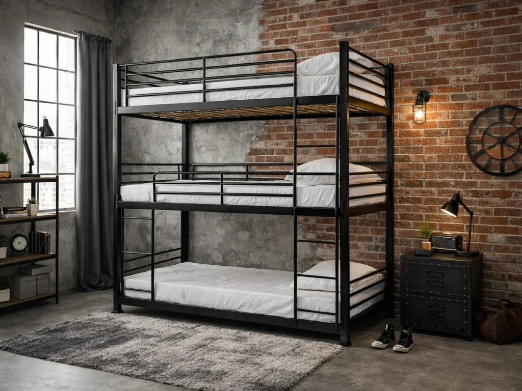 3 Tier Metal Black Bunk - Contract