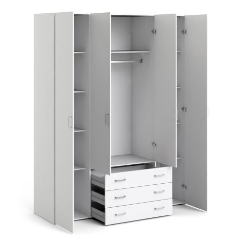 Lucy 4 door wardrobe - white