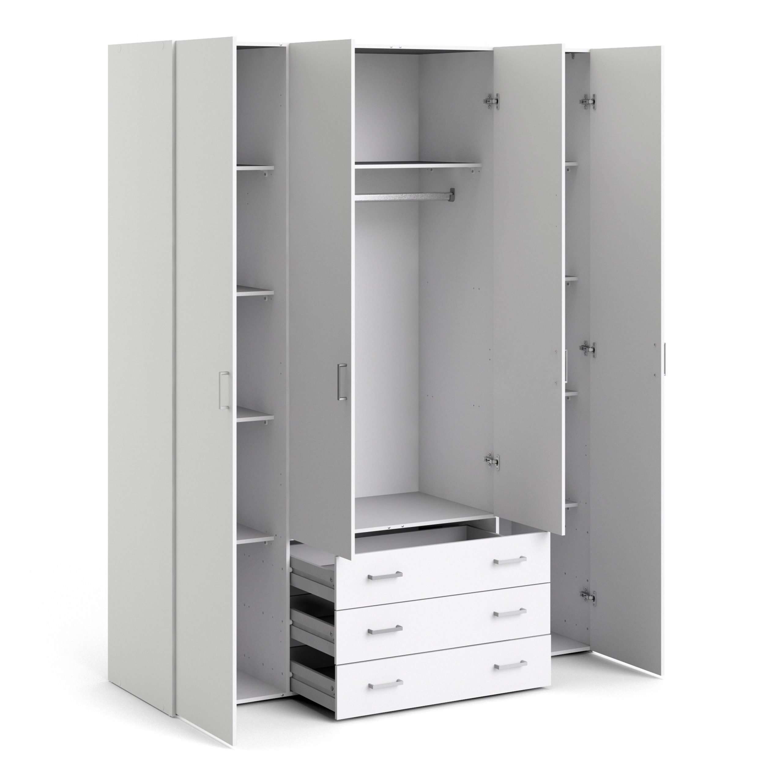 Lucy 4 door wardrobe - white