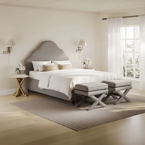 Quince Light Grey Fabric Bedframe