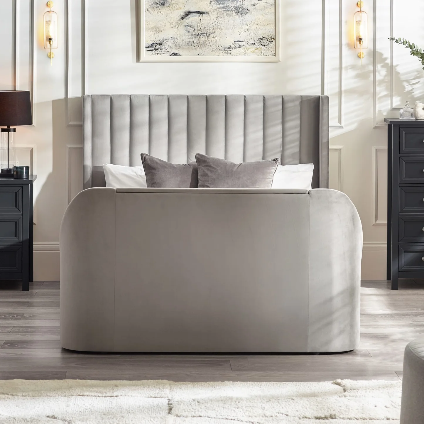 Clara Fabric TV Ottoman Bed