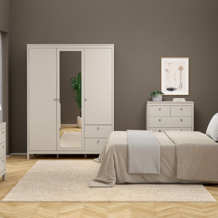 Madrid 3 Door wardrobe with mirror/drawers