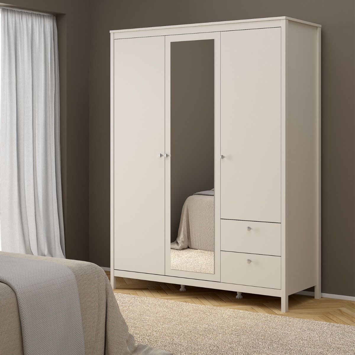 Madrid 3 Door wardrobe with mirror/drawers