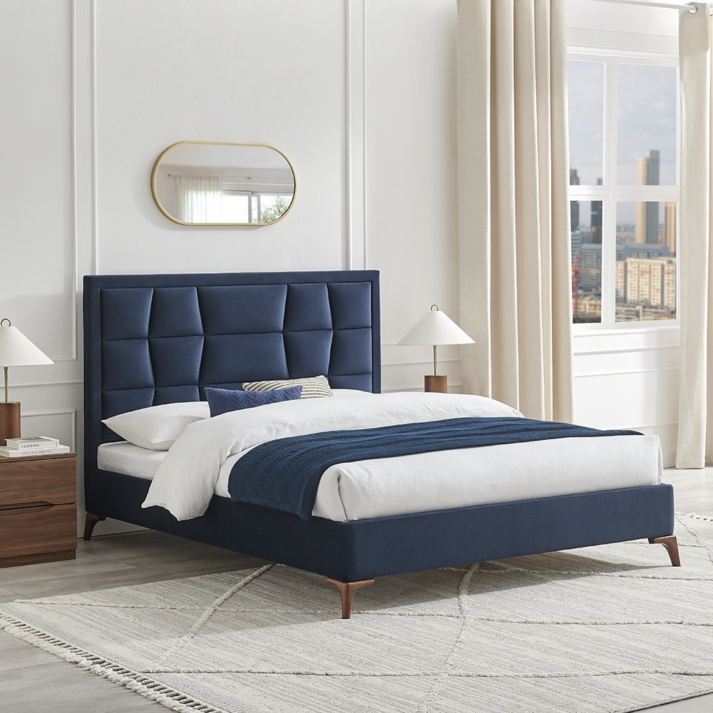 Electra Navy Fabric Bedframe