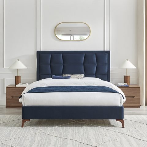 Electra Navy Fabric Bedframe
