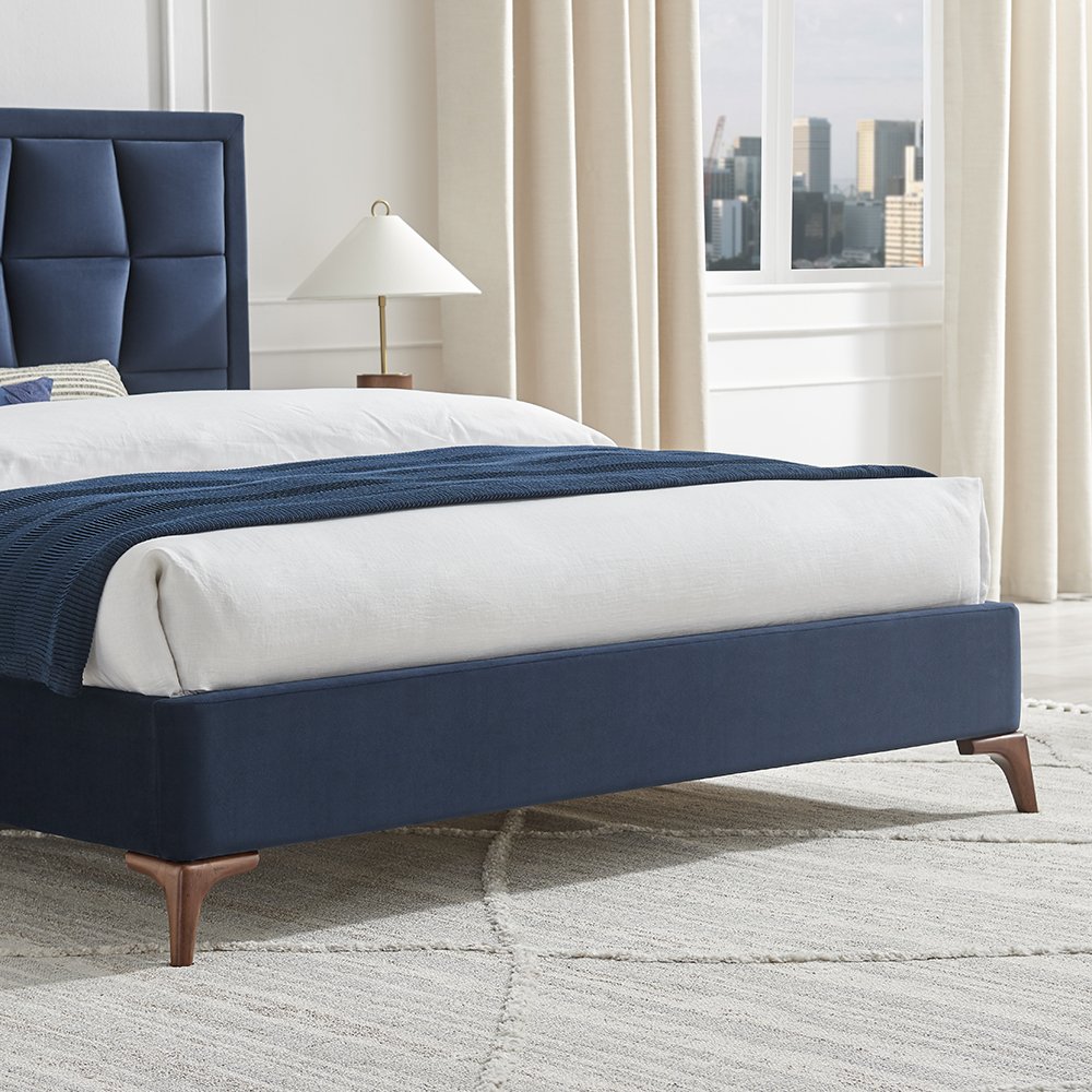 Electra Navy Fabric Bedframe