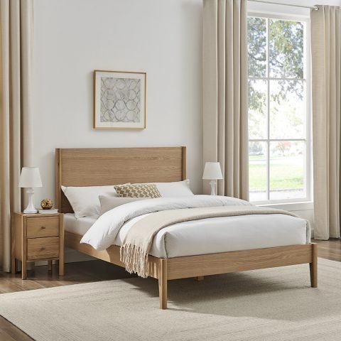 Jasmine Wooden Oak Finish Bedframe