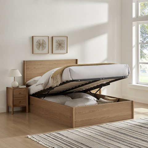 Jasmine Wooden Oak Ottoman Bedframe