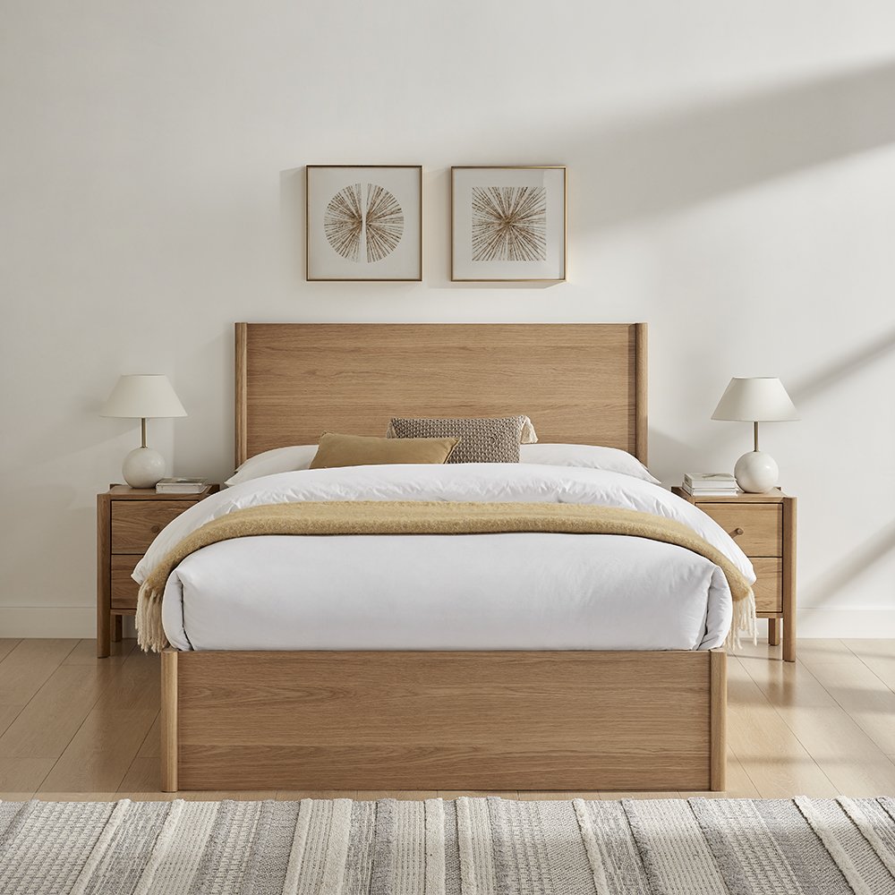 Jasmine Wooden Oak Ottoman Bedframe