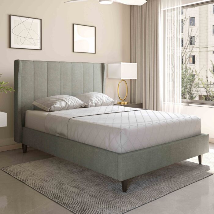 Amelia Fabric Bed Frame in Grey