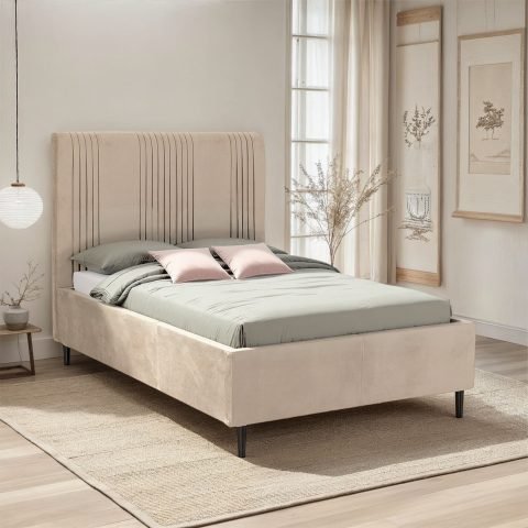 Maine Mink Fabric Bed Frame