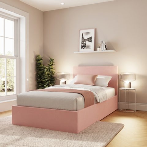 Tessa single pink ottoman