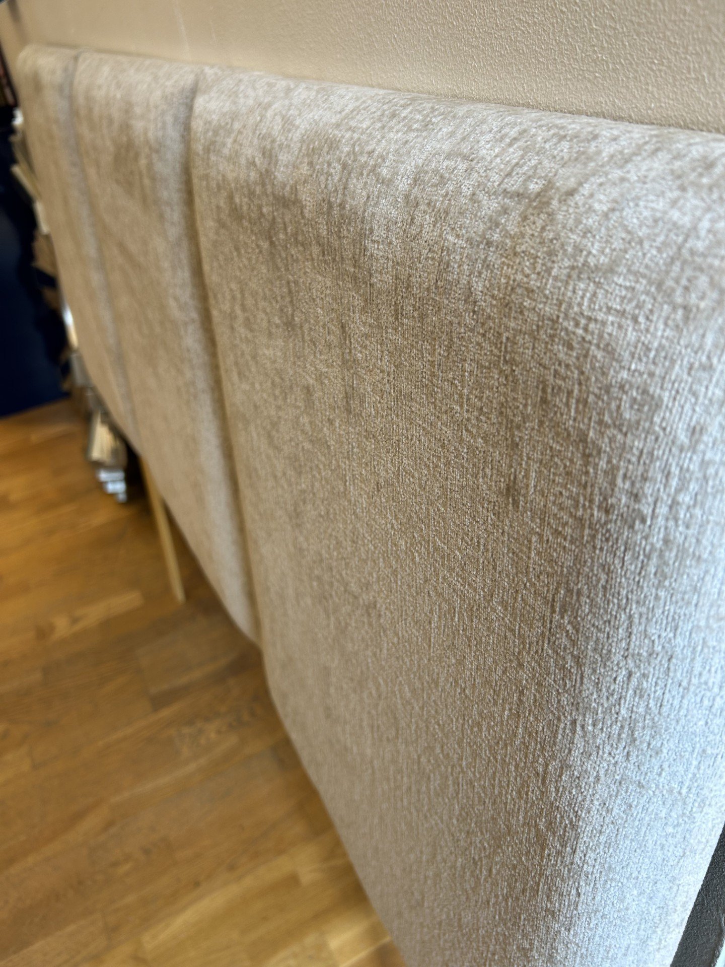 Cream Chenille kingsize 5'0 headboard