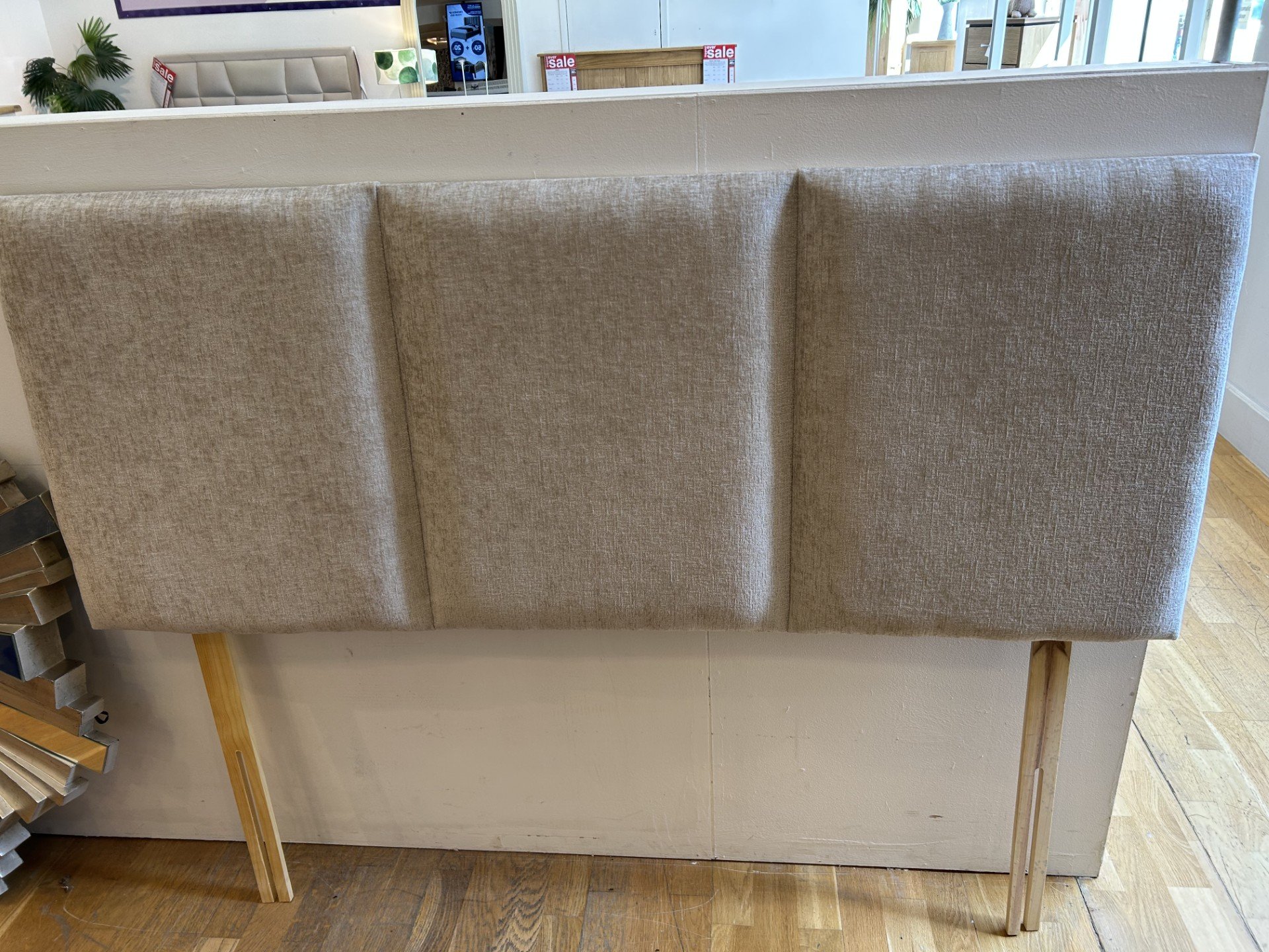 Cream Chenille kingsize 5'0 headboard