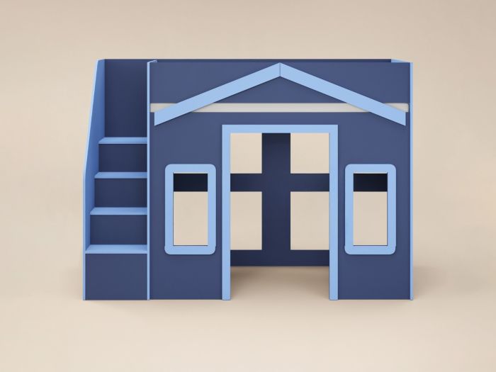 High Sleeper with play house - blue