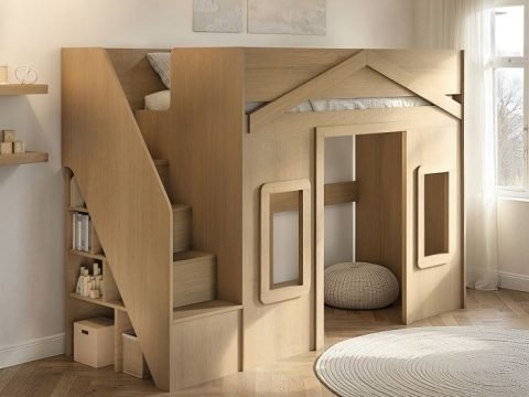 High Sleeper with Playhouse Oak Finish