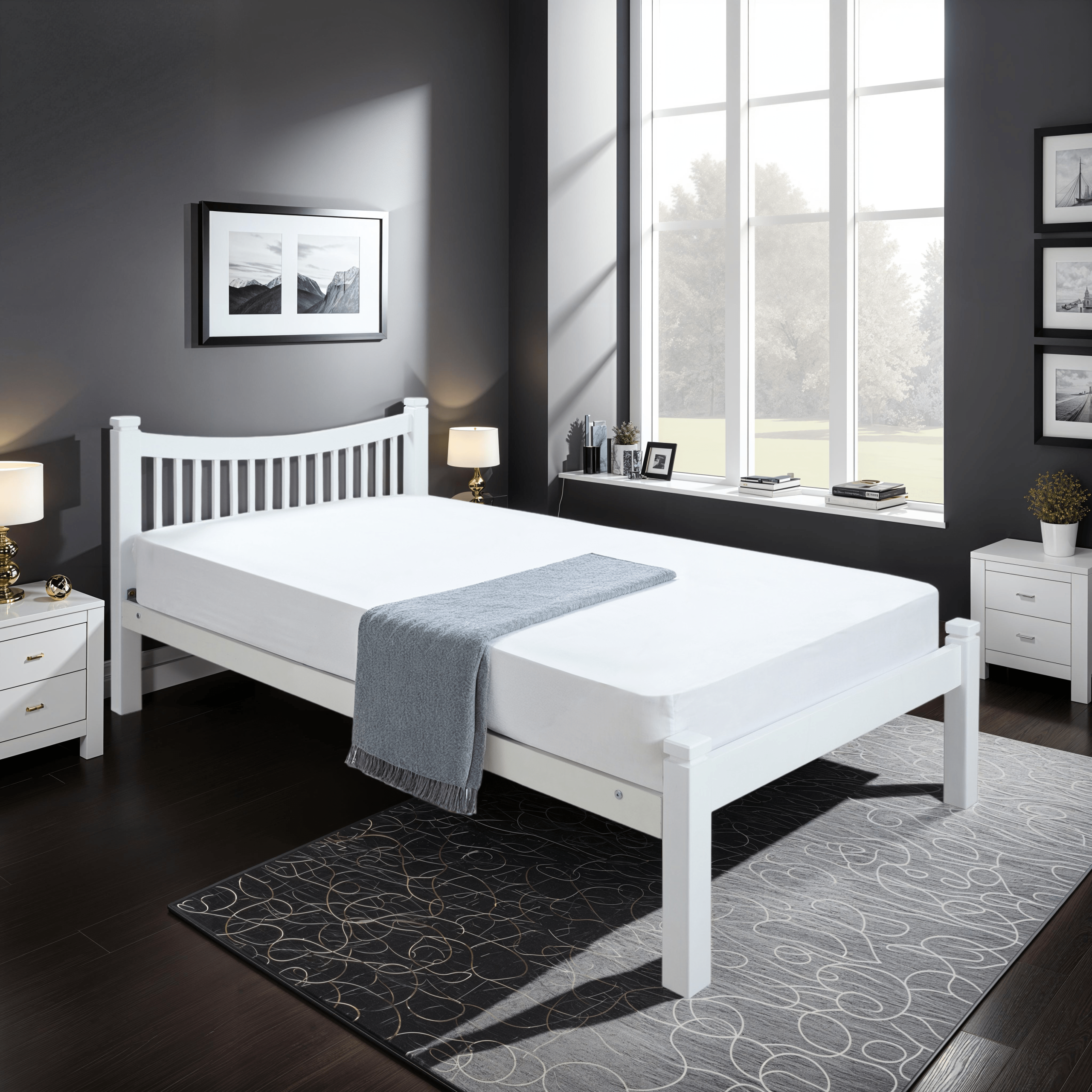 Jordan White Bed Frame
