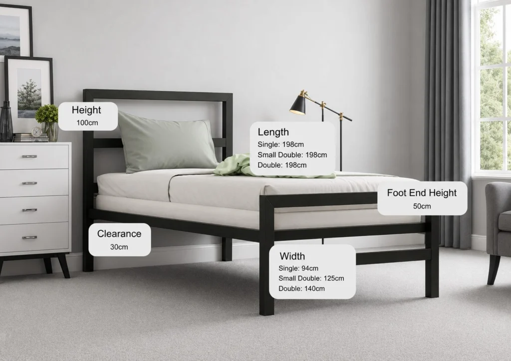 Block Black Metal Bed Frame