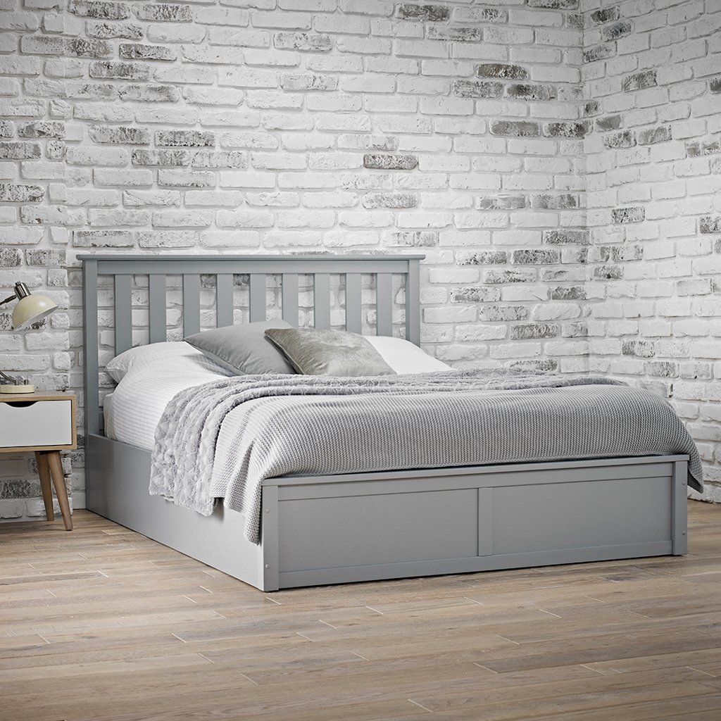 Wooden Grey Ottoman Bed frame